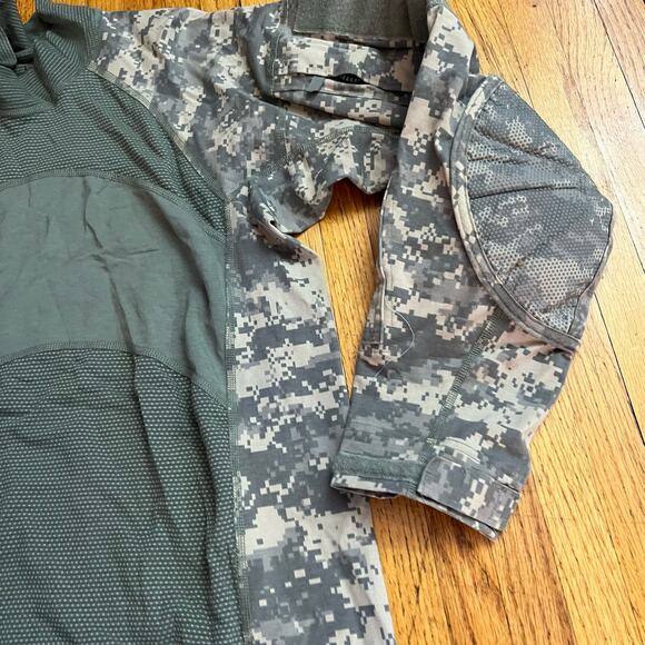 Team Soldier Shirt Mens Large Camo Combat Army Green Long Sleeve - Picture 2 of 6